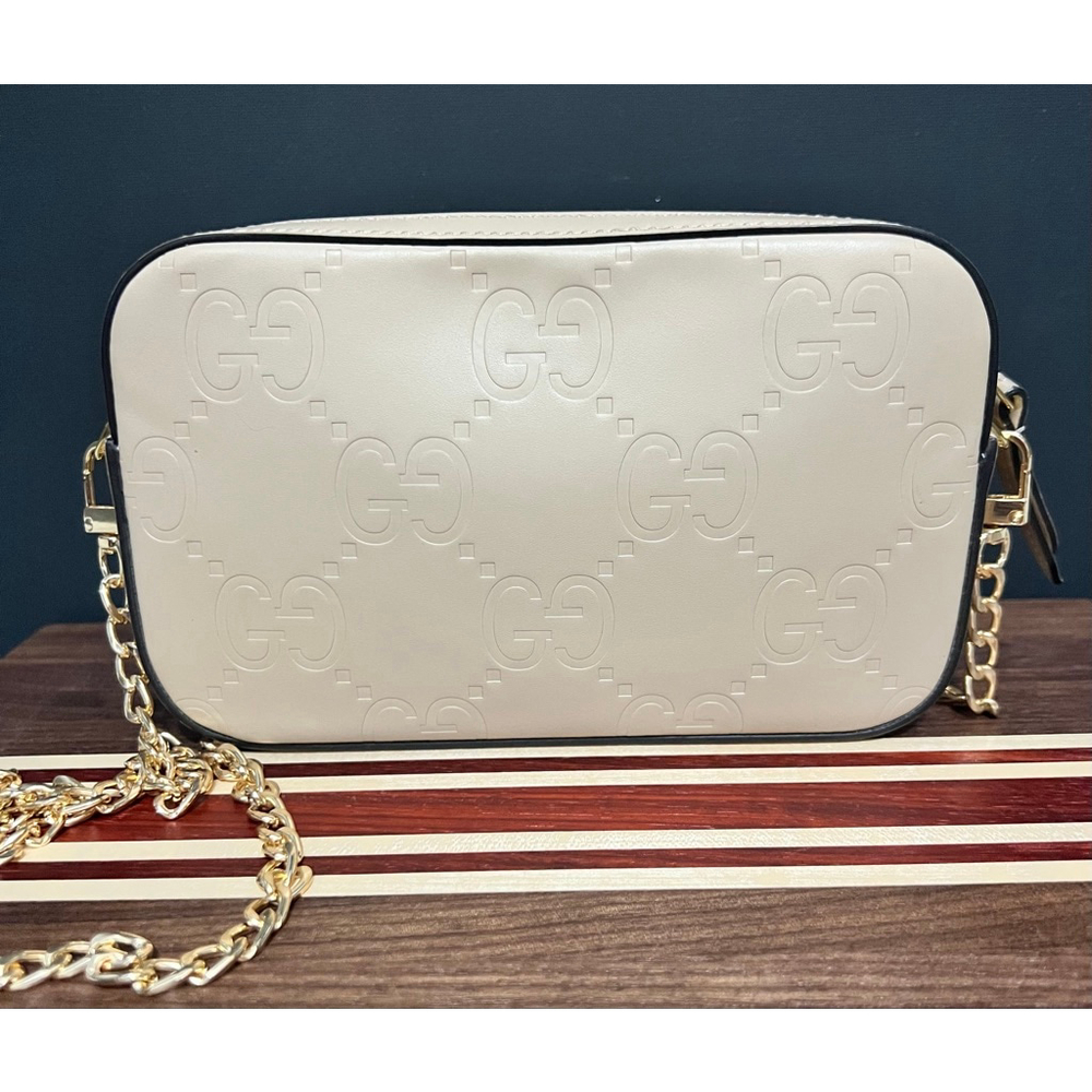 Gucci Jumbo GG Embossed Super Mini Shoulder Bag w/ Unbranded Strap - Picture 4 of 16